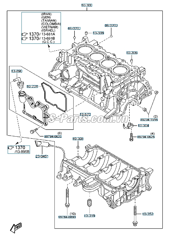 Van hơi thừa nắp dàn cam Ford Laser 2005