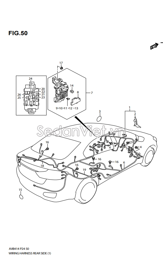 Cầu chì 30A Suzuki Swift 2013-2017