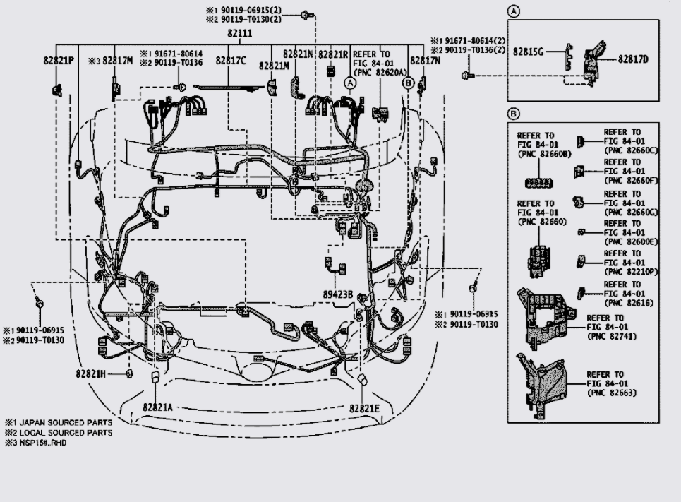 Bộ dây điện khoang động cơ Toyota Vios 2014-2016