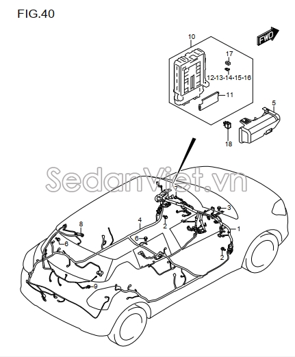 Cầu chì 30A Suzuki Swift 2013-2017