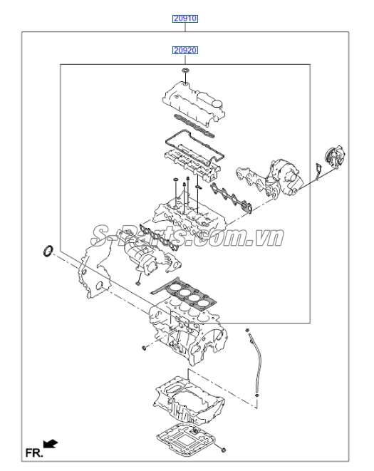 Gioăng đại tu Hyundai Santafe 2013-2015