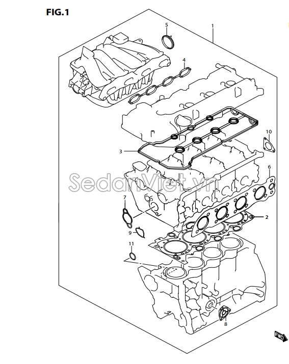 Gioăng ống nước vào động cơ Suzuki Ertiga 2013-2015