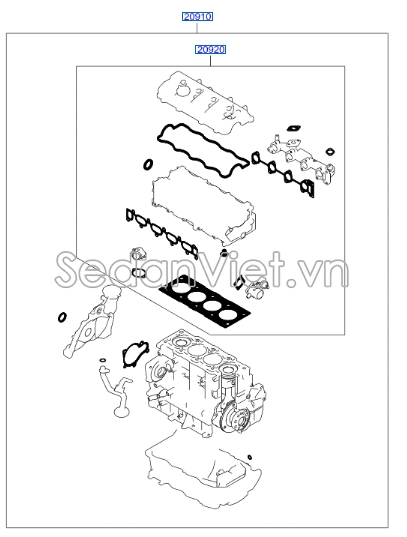 Gioăng đại tu Hyundai Santafe 2010