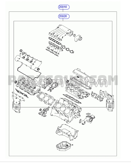 Gioăng đại tu Hyundai Santafe 2006-2008