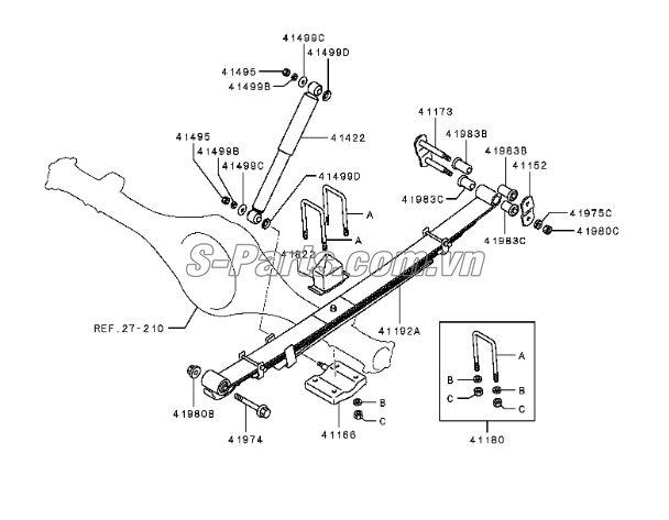 Cao su ắc nhíp Mitsubishi Triton 2005-2009