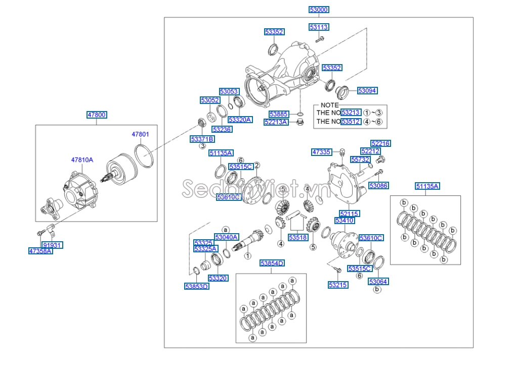 Cụm cầu trước Hyundai Santafe 2010-2012