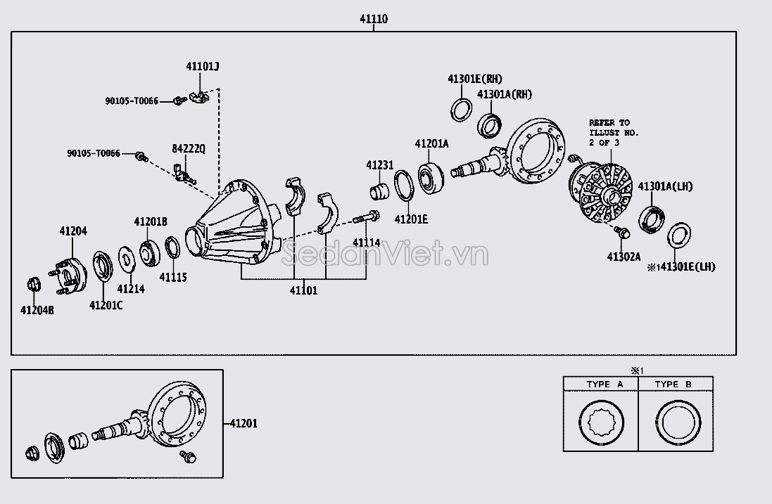 Bộ vi sai cầu sau Toyota Fortuner TRD 2019