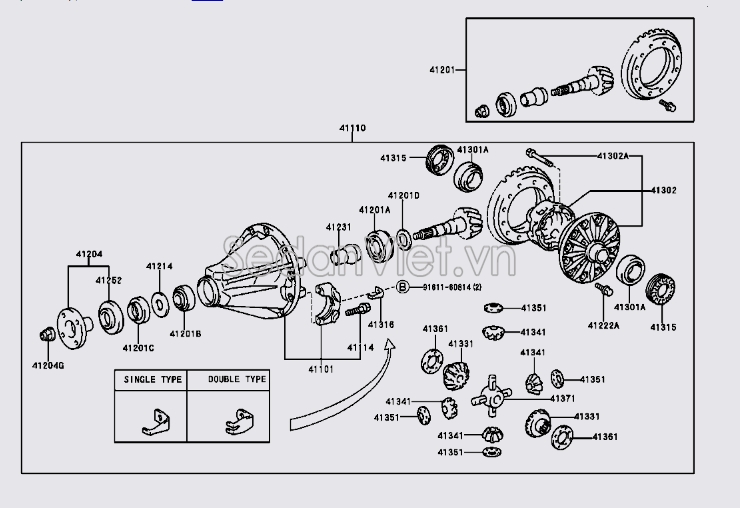 Phớt đầu quả dứa Toyota Land Cruiser Prado 2004-2009