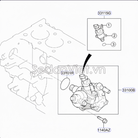 Bơm cao áp Hyundai Santafe 2013-2015