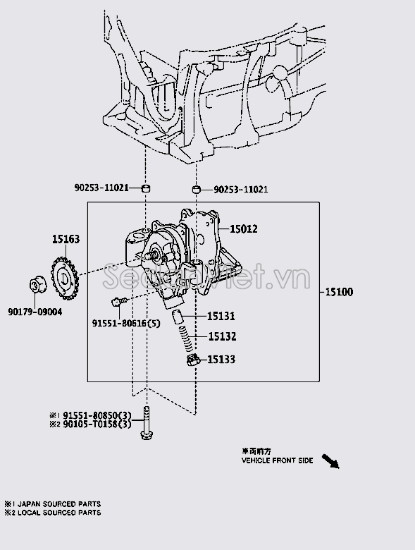 Bánh răng bơm dầu động cơ Toyota Corolla Cross 2021-2023