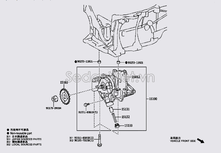 Van bơm dầu động cơ Toyota Corolla Cross 2021-2023