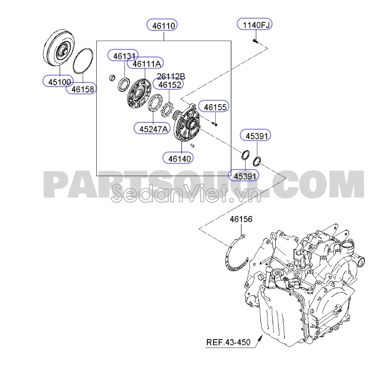 Bơm dầu hộp số Hyundai Santafe 2006-2008
