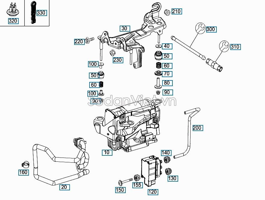 Van chia hơi nâng gầm Mercedes-Benz GLE400 2012-2016