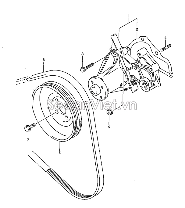 Bơm nước làm mát động cơ Suzuki APV 2012
