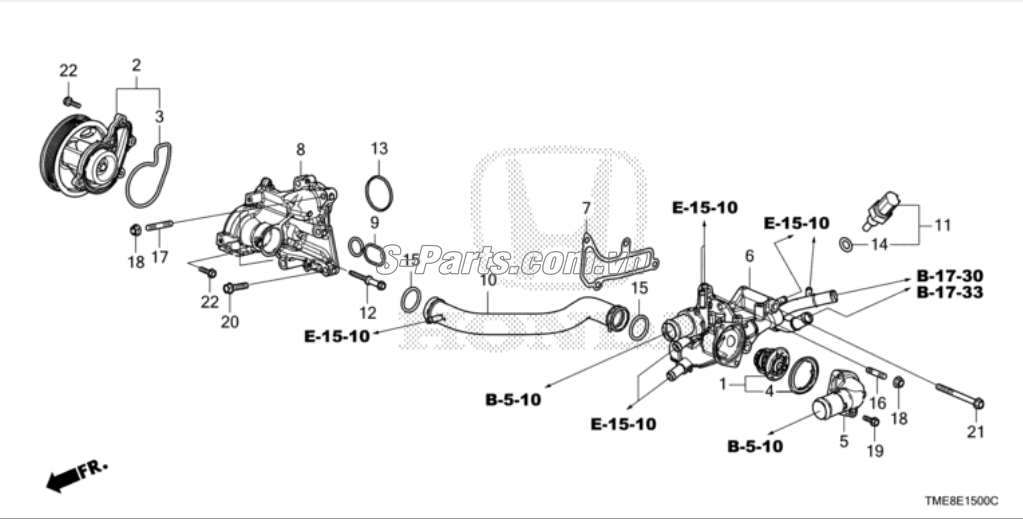 Bơm nước động cơ Honda Civic 2017