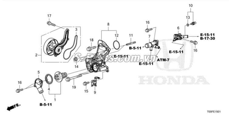 Cảm biến nhiệt độ nước Honda CR-V 2013-2014