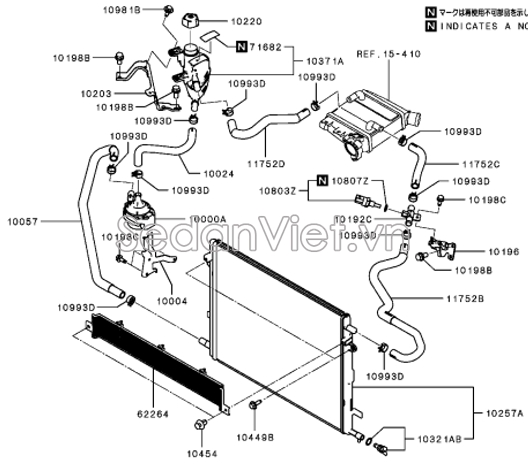 Nắp xả e nước Mitsubishi Attrage 2014-2018