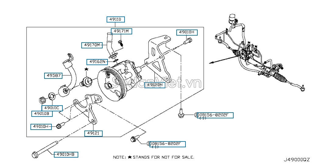 Bơm trợ lực lái Nissan Navara NP300 2015