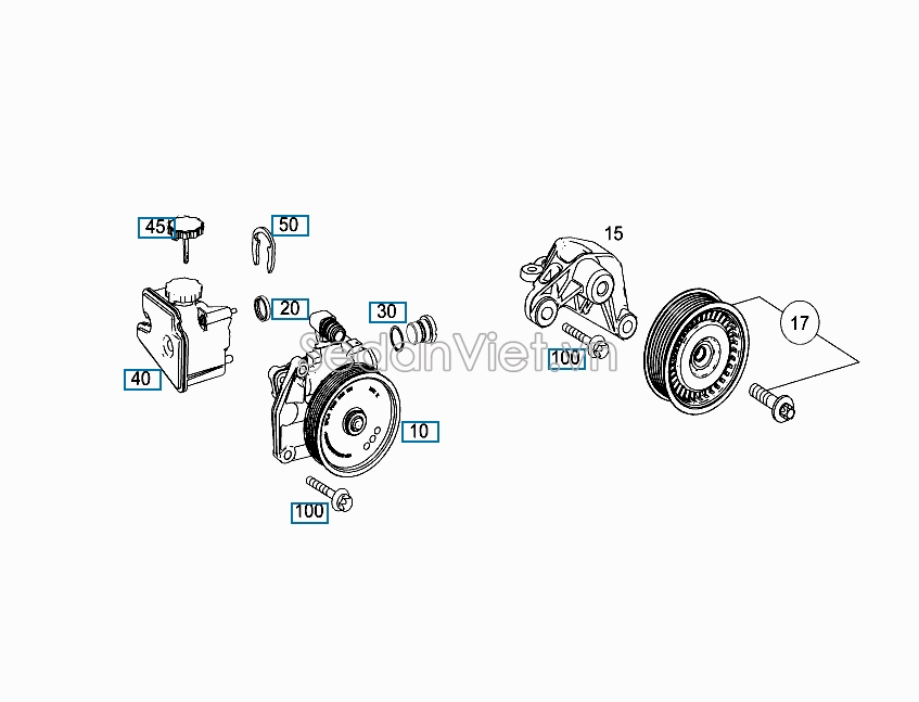Bơm trợ lực lái Mercedes-Benz S350 2004