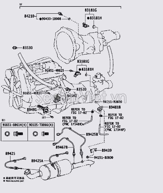 Công tắc lùi Toyota Vios 2014-2016