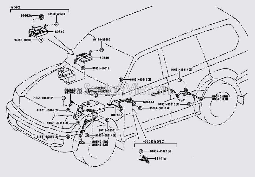 Cảm biến ABS Toyota Land Cruiser 1998-2007