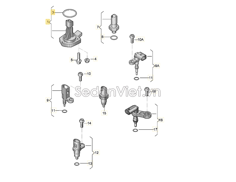 Cảm biến nhiệt độ nước Audi Q7 2008
