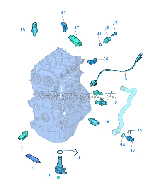 Cảm biến nhiệt độ nước Audi Q7 2008