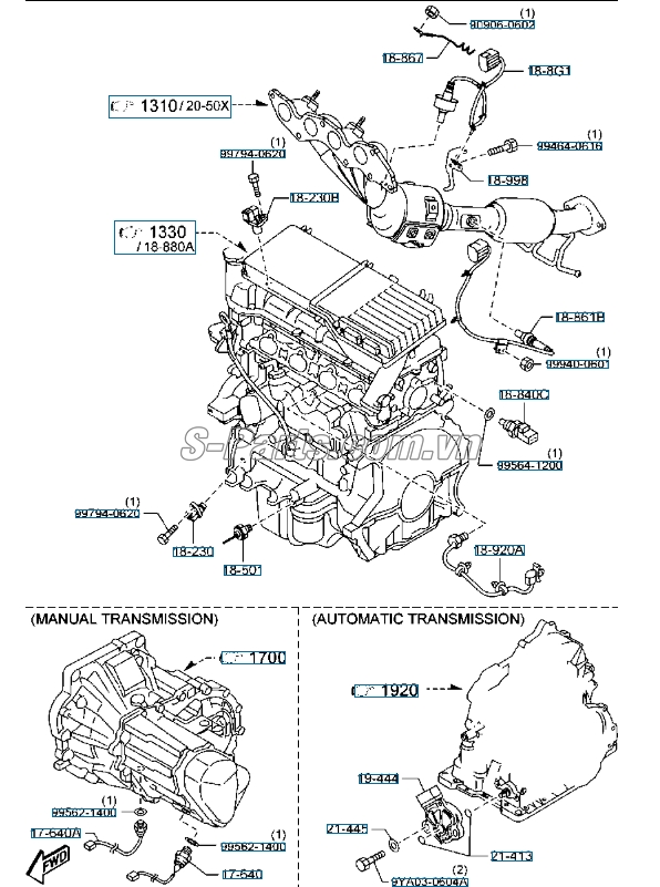 Cảm biến trục cơ Mazda 3 2001-2009