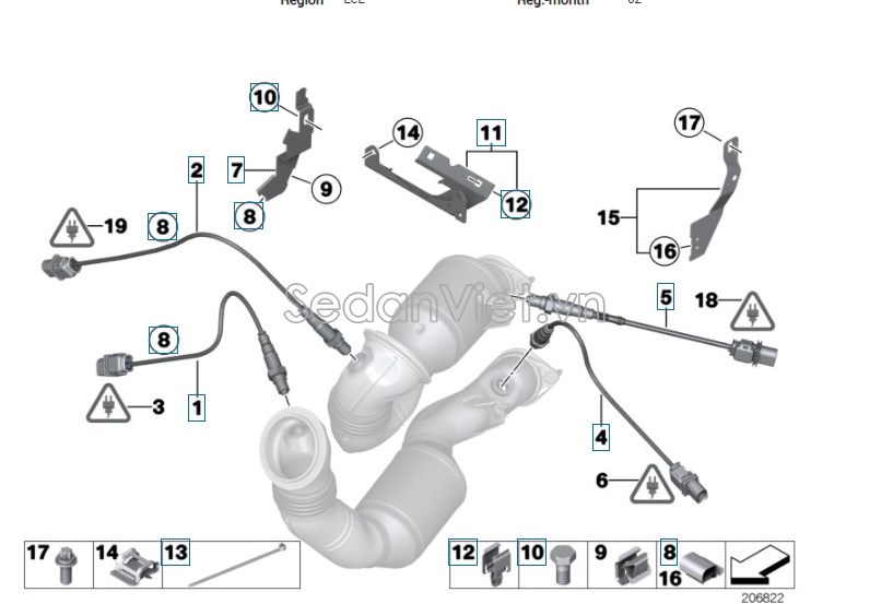 Cảm biến khí xả số 2 BMW X6 2010