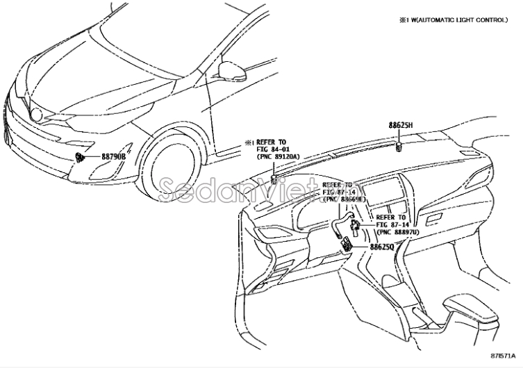 Cảm biến nhiệt độ ngoài trời Toyota Fortuner 2009-2012