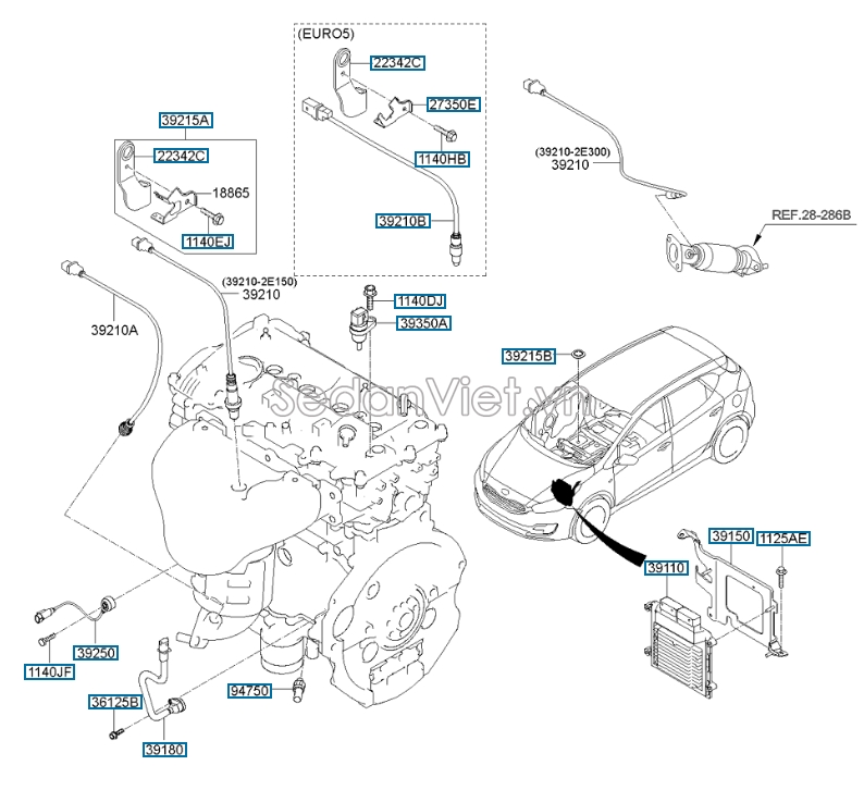 Cảm biến báo dầu động cơ Hyundai Accent 2013-2014