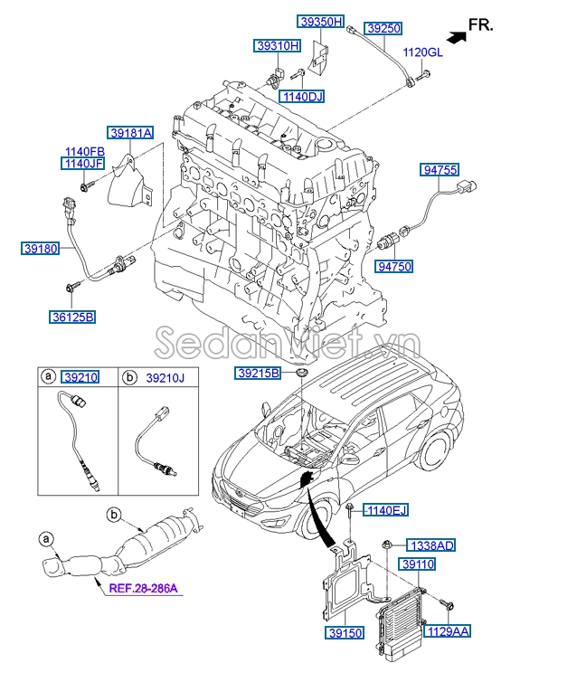 Cảm biến báo dầu động cơ Hyundai Santafe 2019
