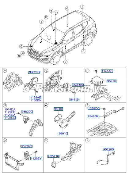 Cảm biến va chạm Hyundai Santafe 2013-2015
