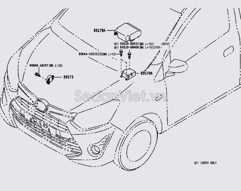 Hộp điều khiển túi khí Toyota Wigo 2017