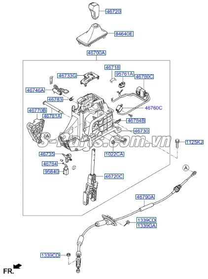 Cơ cấu đi số Hyundai Santafe 2013-2015