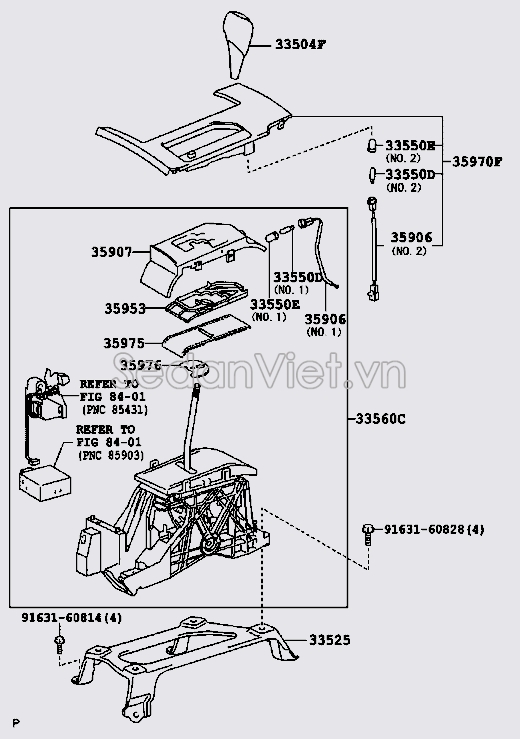 Nắm đấm đi số Toyota Camry 2009-2012