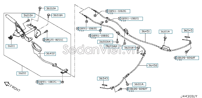 Dây phanh tay Nissan Navara NP300 2015