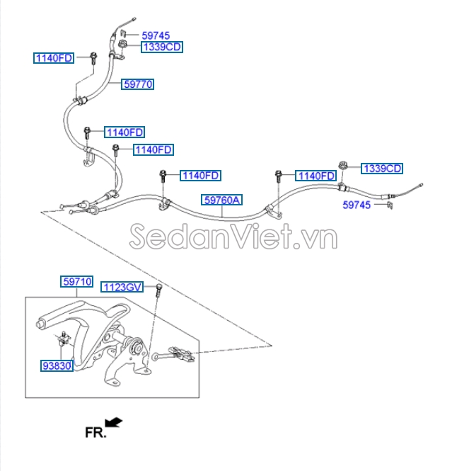 Dây phanh tay Hyundai i10 Grand 2014-2016