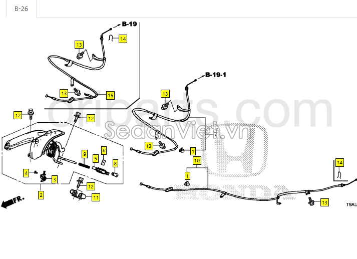 Cần giật phanh tay Honda City 2020-2022