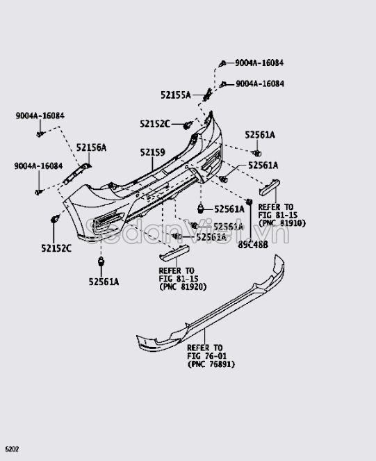 Cản sau Toyota Wigo 2017