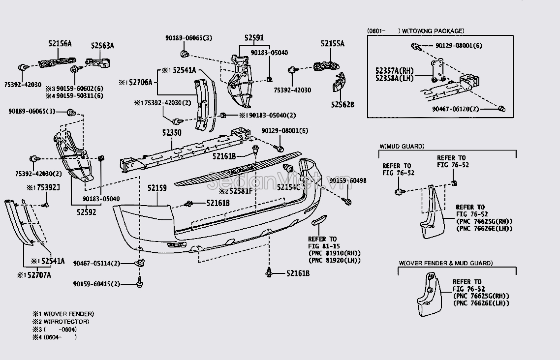Cản sau Toyota RAV4 2006-2008