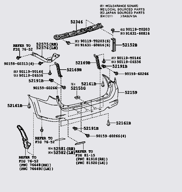 Cản sau Toyota Fortuner 2011-2014