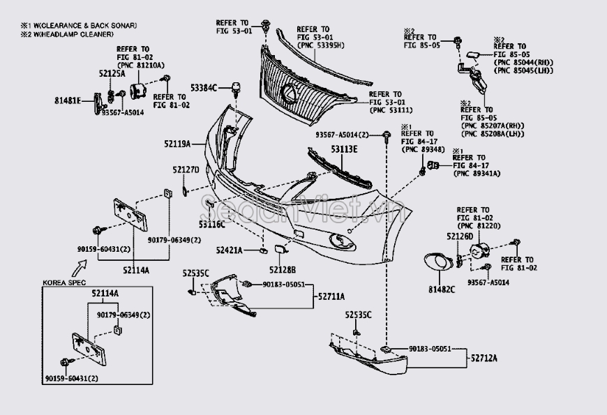 Cản trước Lexus RX450H 2009-2012