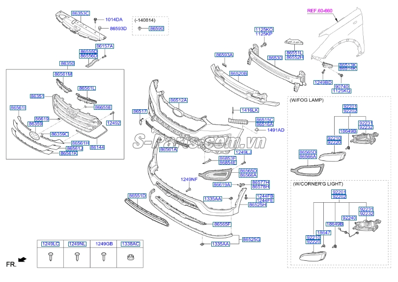 Ốp Đèn Gầm Hyundai Santafe 2013-2015