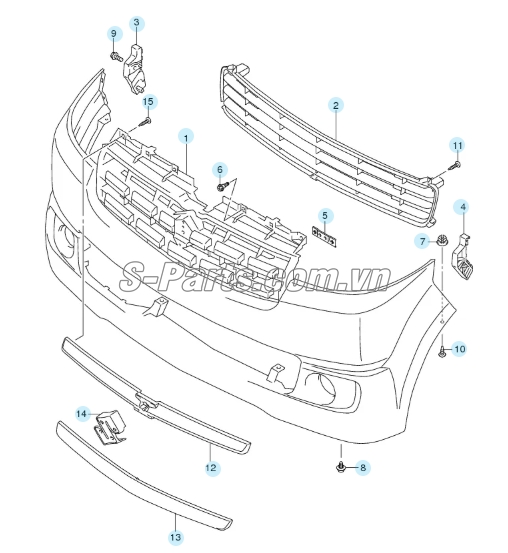 Nẹp cài cản phía trong Suzuki Carry Pro 2008-2016