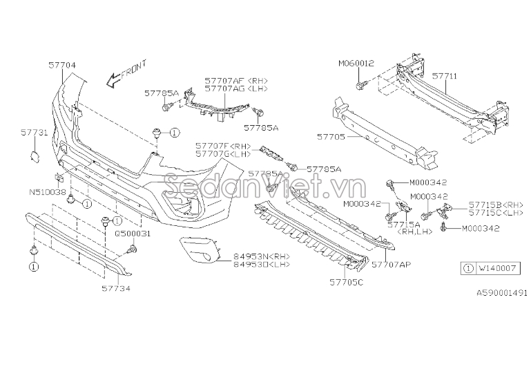 Cản trước Subaru Forester 2018