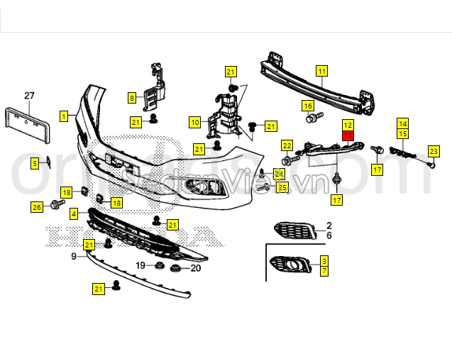 Cản trước Honda City 2017