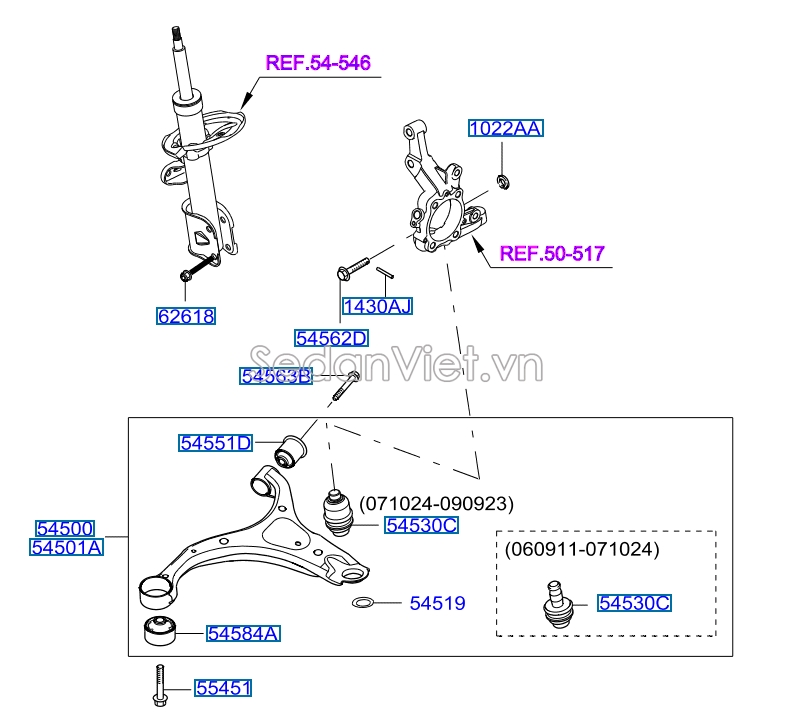 Càng A Hyundai Santafe 2006-2008