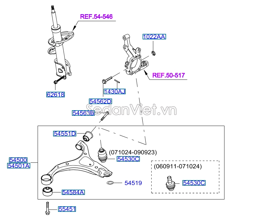 Càng A Hyundai Santafe 2006-2008