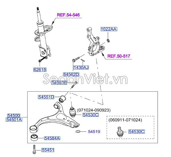 Càng A Hyundai Santafe 2006-2008